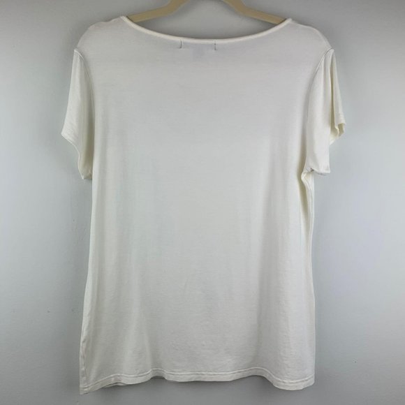 KAREN KANE Off White Lace Detail Tee Sz M - Picture 6 of 6